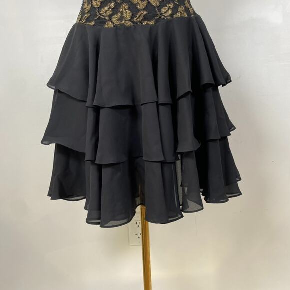 VTG Late Edition Womens Y2K Ruffled Mini Dress Size 10 Hoco Whimsigoth Grunge - Picture 4 of 13